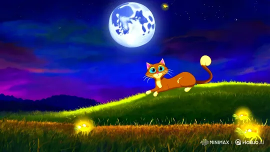 Pixar Night: Meadow Under a Twinkling Sky – AI Generated Video | Hailuo AI