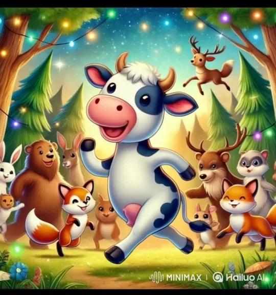 Eid Celebration: Dancing Animals in a Festive Forest – AI Generated Video | Hailuo AI