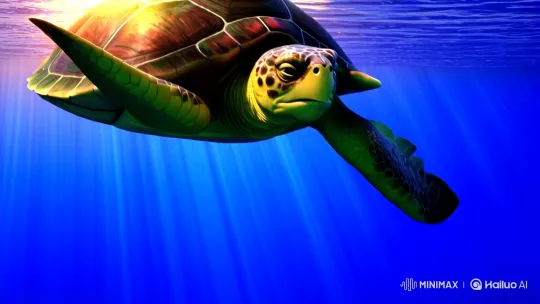 Underwater Turtle Abducted by Hovering UFO – AI Generated Video | Hailuo AI