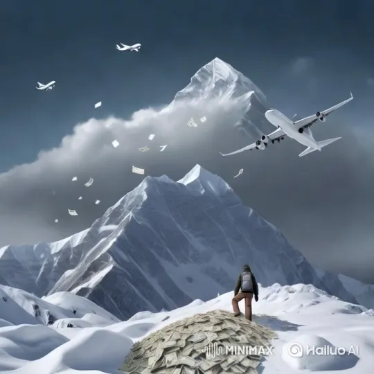 Indian Rupees Fall from Sky on Snowy Mountain Adventure – AI Generated Video | Hailuo AI