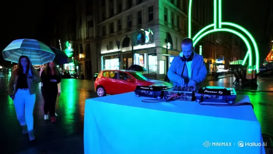 Night Street DJ: Neon Lights and Urban Loneliness – AI Generated Video | Hailuo AI
