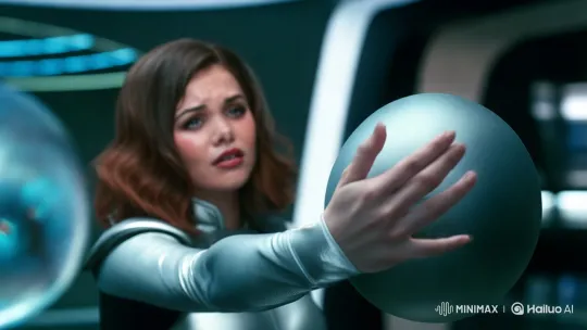 Fati Connects with Enchanted Orb in Futuristic Scene – AI Generated Video | Hailuo AI