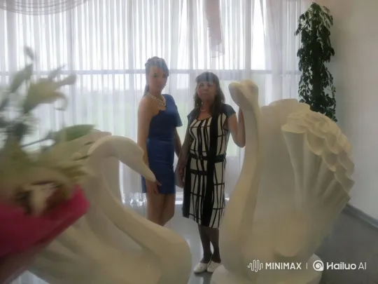 Women Embrace by Swans in Elegant Room – AI Generated Video | Hailuo AI