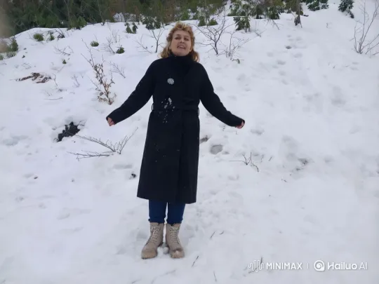 Woman in Snow: Aesthetic Winter Walk – AI Generated Video | Hailuo AI