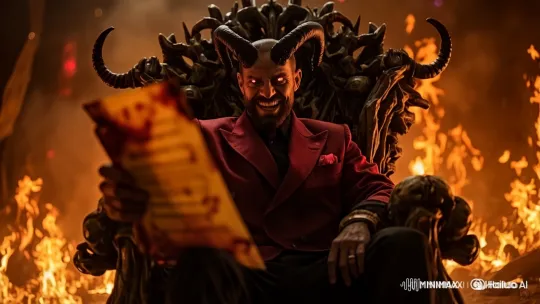 Gothic Throne with Fiery Devilish Figure – AI Generated Video | Hailuo AI