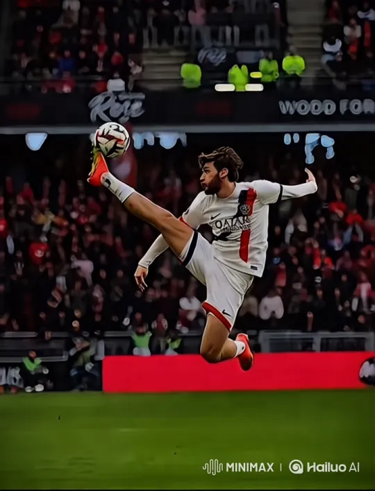 Soccer Player's Impressive High Kick in Vibrant Stadium – AI Generated Video | Hailuo AI