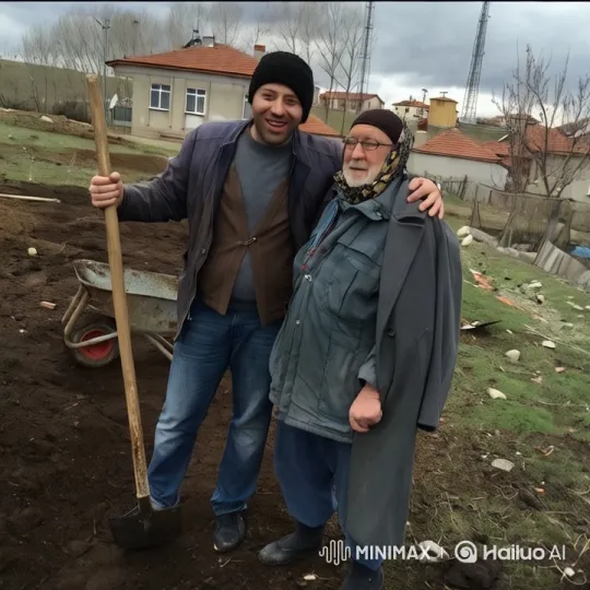 Couple Embraces in Rustic Garden Setting – AI Generated Video | Hailuo AI