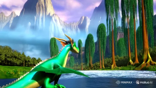 Dragon Teaches Wisdom of Qigong to Villagers – AI Generated Video | Hailuo AI