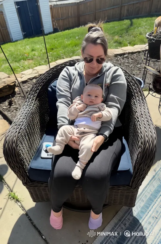 Dancing Woman With Baby in Vibrant Garden – AI Generated Video | Hailuo AI