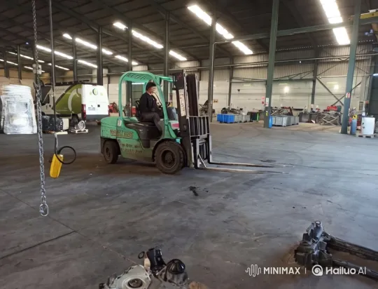 Forklift Overturns and Catches Fire in Warehouse – AI Generated Video | Hailuo AI