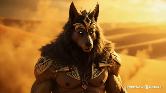 Majestic Wolf Creature Roars in Desert Sunset – AI Generated Video | Hailuo AI