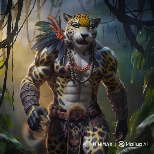 Jaguar Warrior in Slow-Motion Amidst Amazonian Ruins – AI Generated Video | Hailuo AI