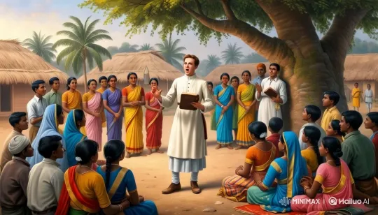 Early 20th Century Foreigner Engages with Indian Village Life – AI Generated Video | Hailuo AI