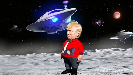 Dwarf Walks on Moon with Spaceship and Aliens – AI Generated Video | Hailuo AI