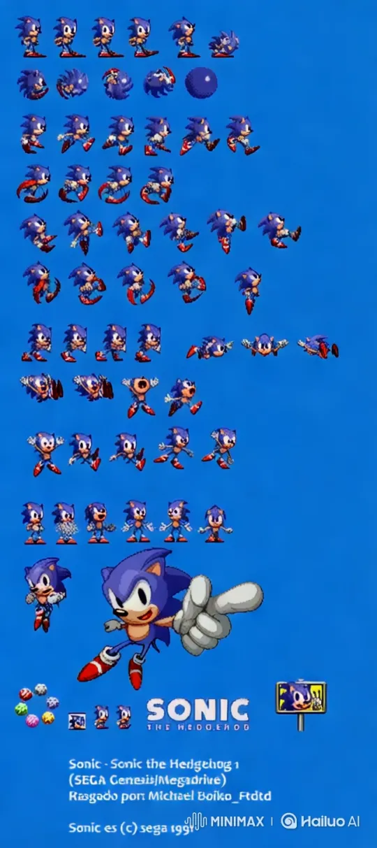 Sonic the Hedgehog: Dynamic Moves in Vivid Animation – AI Generated Video | Hailuo AI