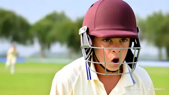 Boy Plays Cricket with Determination and Skill – AI Generated Video | Hailuo AI
