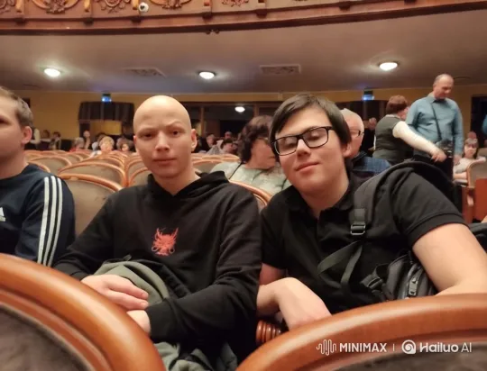 Intimate Moment in Ornate Theater Captured – AI Generated Video | Hailuo AI