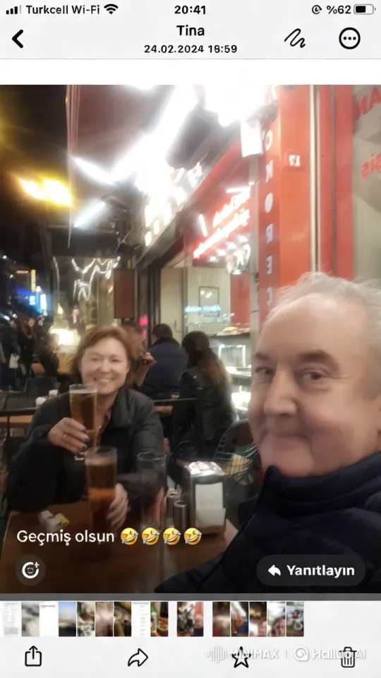 Nighttime Café: A Toast in Lively Ambiance – AI Generated Video | Hailuo AI