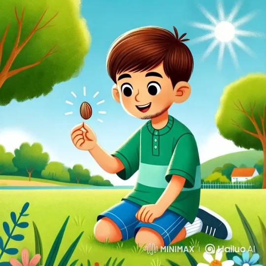 Parsa Finds and Considers Lonely Bean Seed in Park – AI Generated Video | Hailuo AI