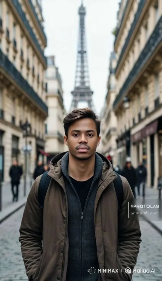 Man's Heartbreak on Paris Street with Eiffel Tower – AI Generated Video | Hailuo AI