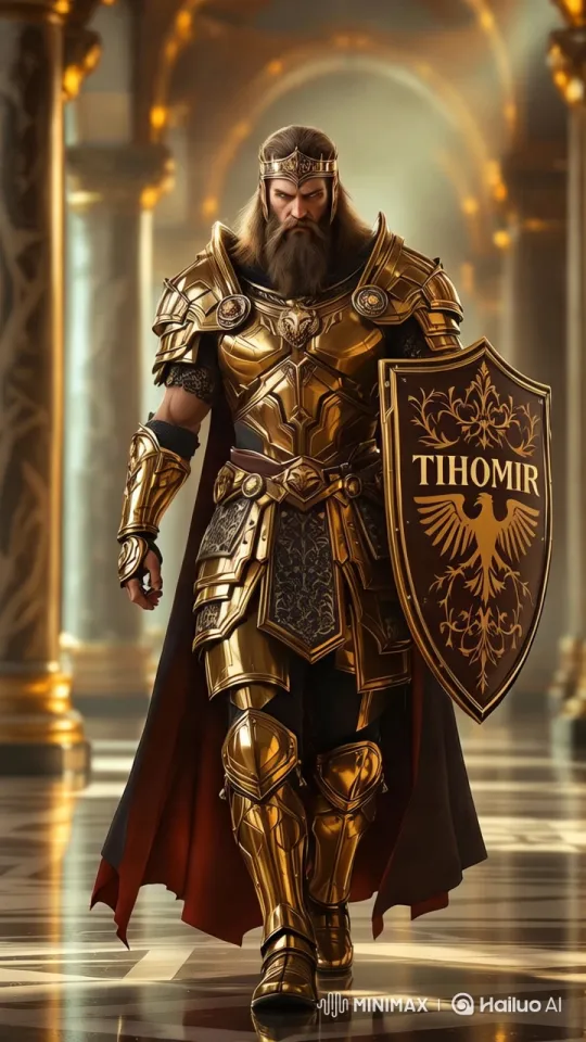 King Tihomir in Grandeur: A Majestic Walk Through His Palace – AI Generated Video | Hailuo AI