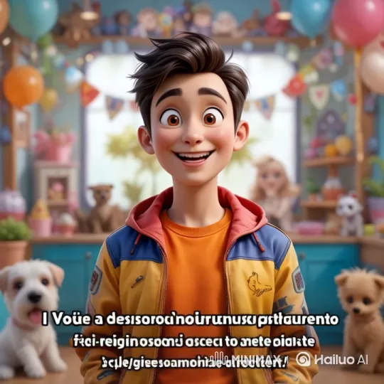 Animated Boy in Colorful Room with Balloons and Toys – AI Generated Video | Hailuo AI