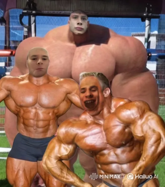 Bodybuilders Pose with Humorous Intensity – AI Generated Video | Hailuo AI