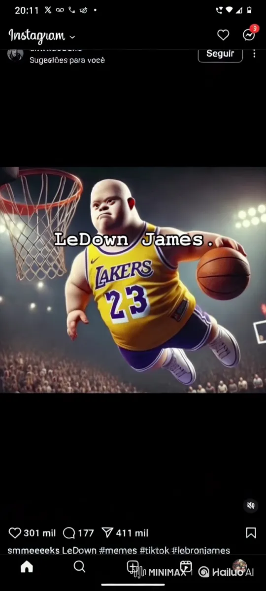 LeBron James: Lakers Star Dunks with Intensity – AI Generated Video | Hailuo AI