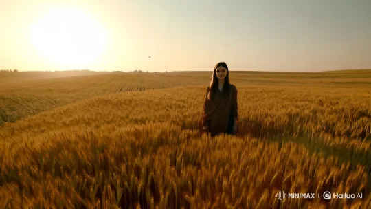 Aesthetic Journey Through Golden Wheat Field – AI Generated Video | Hailuo AI