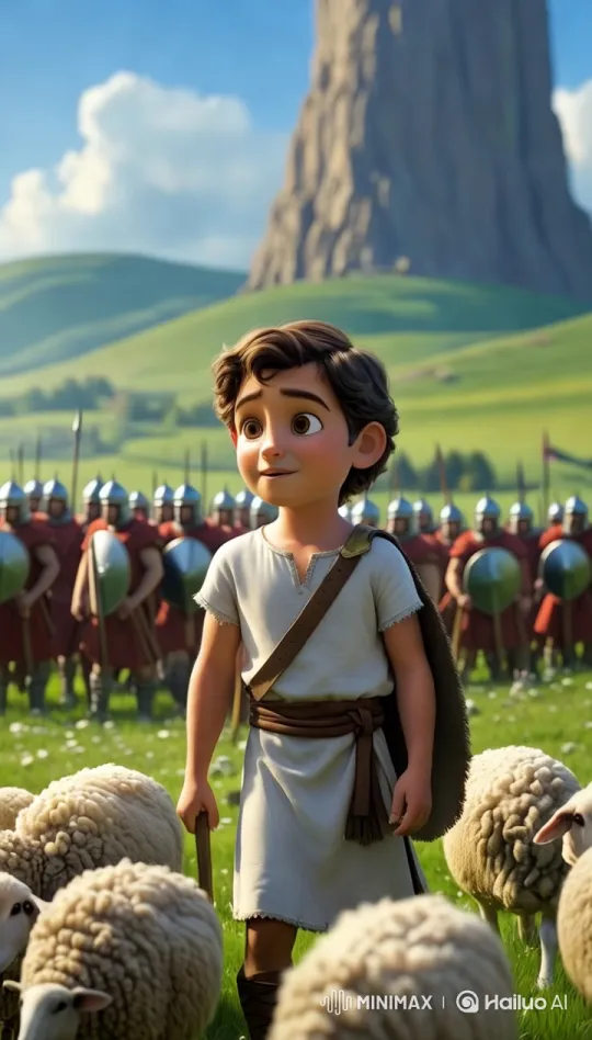 Boy Shepherd Faces Ancient Soldiers in Pastoral Setting – AI Generated Video | Hailuo AI