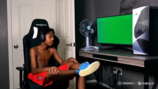 Young Gamer Surprised by Unexpected Room Flood – AI Generated Video | Hailuo AI