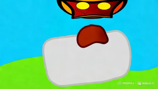Dynamic Red Object and Gray Shape in Vibrant Setting – AI Generated Video | Hailuo AI