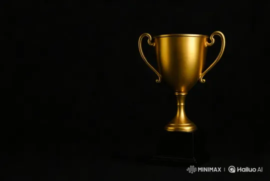 Golden Trophy Showcased with Dynamic Confetti Explosion – AI Generated Video | Hailuo AI