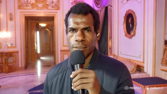 Confident Man in Luxurious Setting Preparing to Speak – AI Generated Video | Hailuo AI