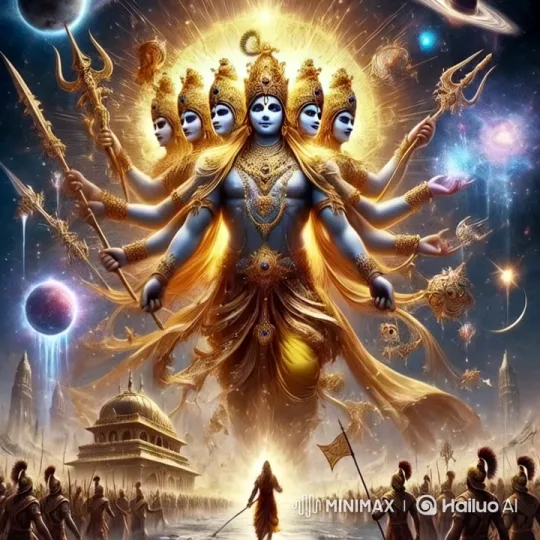 Divine Transformation: Krishna's Infinite Vishwaroop Display – AI Generated Video | Hailuo AI