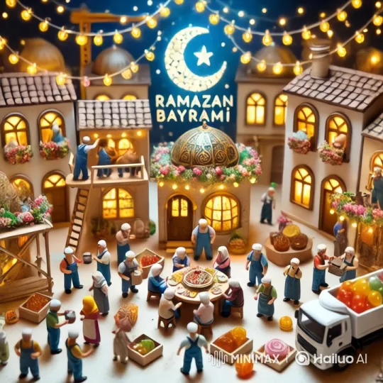 Ramadan Bayram: A Joyful Miniature Village Celebration – AI Generated Video | Hailuo AI