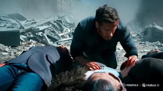 Heroic Rescue Amidst Chaos and Destruction – AI Generated Video | Hailuo AI