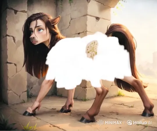 Aesthetic Exploration of a Horse-Woman Hybrid in Ancient Courtyard – AI Generated Video | Hailuo AI