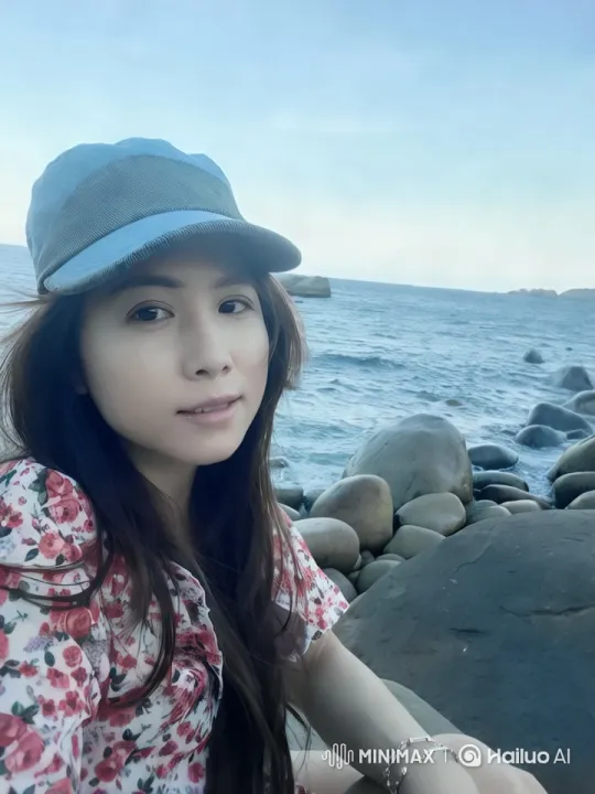 Young Woman on Shoreline Amidst Tranquil Seascape – AI Generated Video | Hailuo AI
