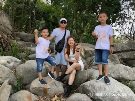 Family Poses and Practices Kungfu in Forest Setting – AI Generated Video | Hailuo AI
