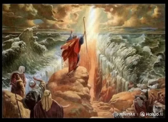 Moses Leads Israelites Through Parted Red Sea – AI Generated Video | Hailuo AI