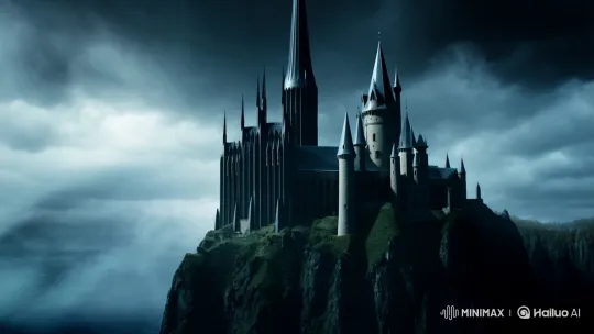 Voldemort's Castle: Majestic and Menacing Stormy Panorama – AI Generated Video | Hailuo AI