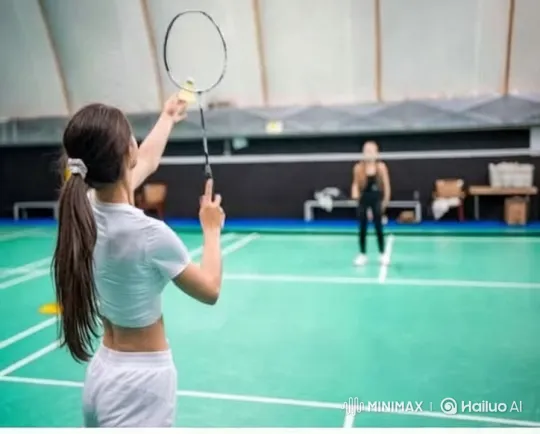 Dynamic Tracking Shot of Badminton Match – AI Generated Video | Hailuo AI