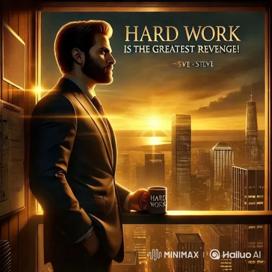 Man Reflects on Hard Work Amid Cityscape at Sunset – AI Generated Video | Hailuo AI