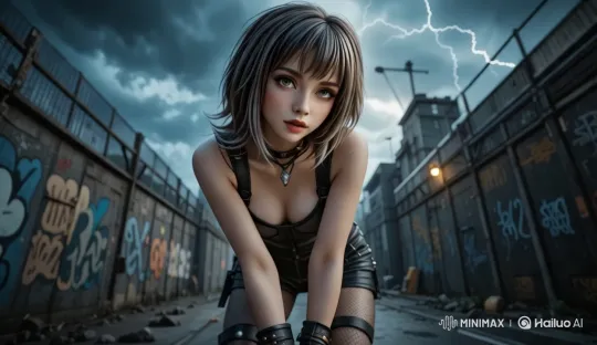 Woman Flirts with Blinks and Close-up – AI Generated Video | Hailuo AI