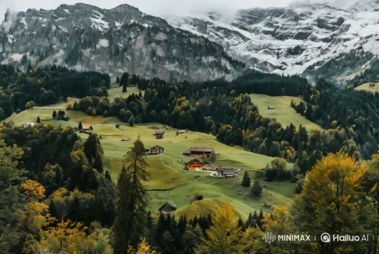 Swiss Alpine Valley: 4K Cinematic Panorama – AI Generated Video | Hailuo AI