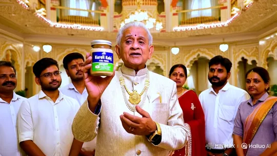 King Demonstrates Karoli Powder at Grand Mansion – AI Generated Video | Hailuo AI