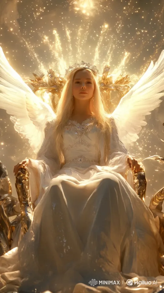 Heavenly Angel on Golden Throne - Live2D Animation – AI Generated Video | Hailuo AI
