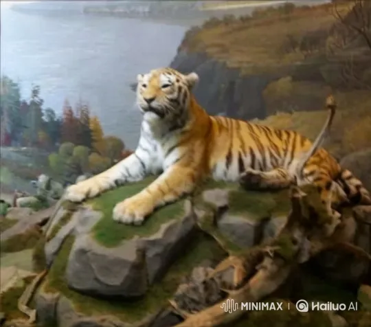 Majestic Tiger Rests in Serene Natural Habitat – AI Generated Video | Hailuo AI