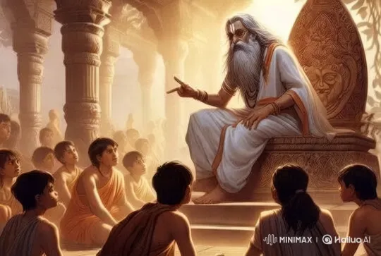 Sage Narrates Buddha's Lesson on Compassion in Ancient Temple – AI Generated Video | Hailuo AI